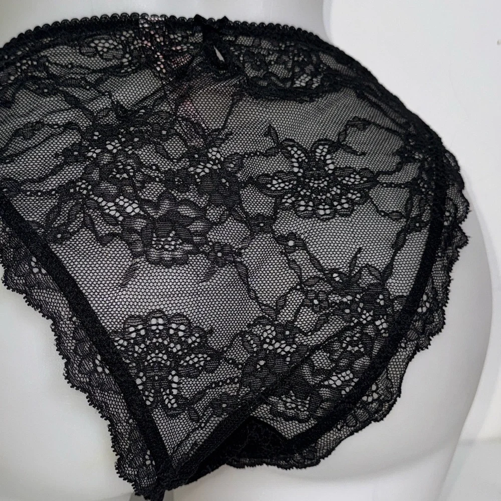 Victoria's Secret Black Lace Bra and Panty Set bra XL & XLarge NWT - Picture 7 of 8